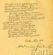 Luty 1942, Dorsten, III Rzesza Niemiecka.
Obóz jeniecki oficerów Wojska Polskiego, twórczość okolicznościowa jeńców. Rewers strony. 
Fot. zbiory Ośrodka KARTA, Pogotowie Archiwalne [PA_024], przekazali Dorota i Tomasz Wojciechowscy