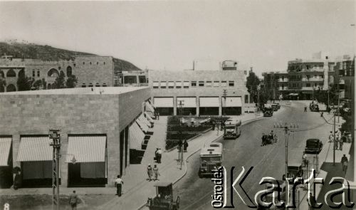 Lata 40., Tel-Aviv, Palestyna.
Ulica w Tel-Avivie.
Fot. NN, zbiory Ośrodka KARTA, Pogotowie Archiwalne [PA_033], udostępnił Piotr Balcer