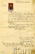 02.05.1904, Lwów, Galicja, Austro-Węgry.
Dokument przyznania obywatelstwa austriackiego Anastazemu Lipińskiemu i jego rodzinie.
Fot. NN, zbiory Ośrodka KARTA, Pogotowie Archiwalne [PA_033], przekazał Piotr Balcer

