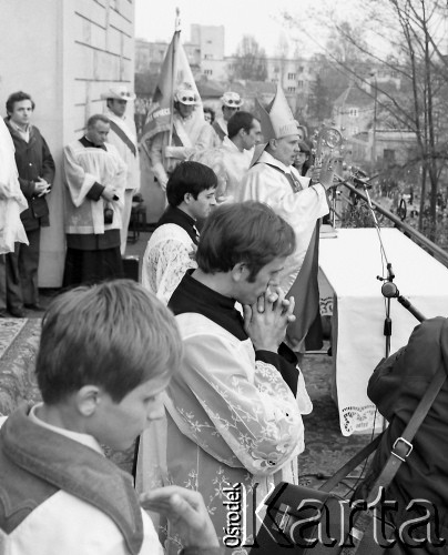 25.04.1981, Warszawa, Polska.
Uroczystość poświęcenia sztandaru NSZZ 