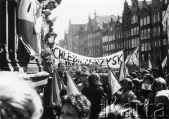 1.05.1989, Gdańsk, Polska.
Manifestacja z udziałem Federacji Młodzieży Walczącej.
Fot. NN, Archiwum Federacji Młodzieży Walczącej, zbiory Ośrodka KARTA