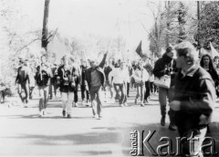 1.05.1989, Gdańsk, Polska.
Manifestacja z udziałem Federacji Młodzieży Walczącej.
Fot. NN, Archiwum Federacji Młodzieży Walczącej, zbiory Ośrodka KARTA