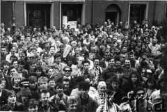 1.05.1989, Gdańsk, Polska.
Manifestacja z udziałem Federacji Młodzieży Walczącej.
Fot. NN, Archiwum Federacji Młodzieży Walczącej, zbiory Ośrodka KARTA