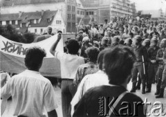 Koniec lat 80., Gdańsk, Polska.
Niezależna manifestacja.
Fot. NN, Archiwum Federacji Młodzieży Walczącej, zbiory Ośrodka KARTA.