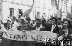 Ok. 1989, Gdańsk, Polska.
Manifestacja młodzieży.
Fot. NN, Archiwum Federacji Młodzieży Walczącej, zbiory Ośrodka KARTA