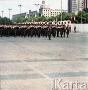 22.07.1974, Warszawa, Polska.
Uroczyste obchody Narodowego Święta Odrodzenia Polski na Placu Defilad. W defiladzie wojskowej uczestniczy Orkiestra Reprezentacyjna Wojska Polskiego.
Fot. Edward Grochowicz, zbiory Ośrodka KARTA