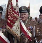 1.05.1979, Warszawa, Polska.
Obchody Święta Pracy. Żołnierze Ludowego Wojska Polskiego - przedstawiciele środowisk kombatanckich w pochodzie.
Fot. Edward Grochowicz zbiory Ośrodka KARTA