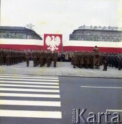 9.05.1979, Warszawa, Polska.
Obchody Dnia Zwycięstwa na pl. Zwycięstwa (ob. pl. Józefa Piłsudskiego).
Fot. Edward Grochowicz, zbiory Ośrodka KARTA