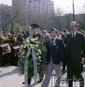 19.04.1983, Warszawa, Polska.
Obchody 40. rocznicy wybuchu powstania w getcie warszawskim. Składanie wieńcy.
Fot. Edward Grochowicz, zbiory Ośrodka KARTA