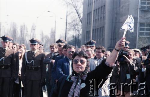 18.04.1988, Warszawa, Polska.
Otwarcie Traktu Pamięci Męczeństwa i Walki Żydów, w przeddzień obchodów 45. rocznicy powstania w getcie warszawskim.
Fot. Edward Grochowicz, zbiory Ośrodka KARTA