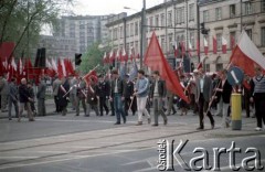 1.05.1984, Warszawa, Polska.
Obchody Święta Pracy. Pochód pierwszomajowy.
Fot. Edward Grochowicz, zbiory Ośrodka KARTA