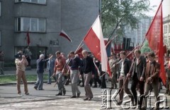 1.05.1984, Warszawa, Polska.
Obchody Święta Pracy. Pochód pierwszomajowy.
Fot. Edward Grochowicz, zbiory Ośrodka KARTA