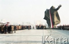 17.01.1985, Warszawa, Polska.
Uroczystość odsłonięcia Pomnika Kościuszkowców na Pradze w 40. rocznicę wyzwolenia Warszawy. 
Fot. Edward Grochowicz, zbiory Ośrodka KARTA
