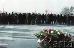 17.01.1985, Warszawa, Polska.
Uroczystość odsłonięcia Pomnika Kościuszkowców na Pradze w 40. rocznicę wyzwolenia Warszawy. 
Fot. Edward Grochowicz, zbiory Ośrodka KARTA