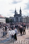 1.08.1989, Warszawa, Polska.
Odsłonięcie Pomnika Powstania Warszawskiego na placu Krasińskich w 45. rocznicę wybuchu powstania. W tle Katedra Polowa Wojska Polskiego.
Fot. Edward Grochowicz, zbiory Ośrodka KARTA