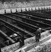 17.09.1983, Warszawa, Polska.
Budowa tunelu I linii metra w Warszawie, na odcinku wzdłuż al. Komisji Edukacji Narodowej.
Fot. Edward Grochowicz, zbiory Ośrodka KARTA