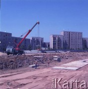 17.09.1983, Warszawa, Polska.
Budowa I linii metra w Warszawie, na odcinku wzdłuż al. Komisji Edukacji Narodowej.
Fot. Edward Grochowicz, zbiory Ośrodka KARTA