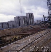 11.11.1983, Warszawa, Polska.
Budowa I linii metra tzw. metodą berlińską na Ursynowie. 
Fot. Edward Grochowicz, zbiory Ośrodka KARTA