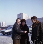 17.12.1983, Warszawa, Polska.
Spotkanie przedstawicieli władz na terenie budowy I linii metra.
Fot. Edward Grochowicz, zbiory Ośrodka KARTA