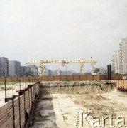 4.06.1986, Warszawa, Polska.
Budowa I linii metra. W tle widoczna dźwignica odkrywkowa.
Fot. Edward Grochowicz, zbiory Ośrodka KARTA