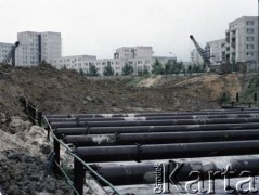 Wrzesień 1985, Warszawa, Polska.
Budowa I linii metra w Warszawie na odcinku Pole Mokotowskie - Politechnika.
Fot. Edward Grochowicz, zbiory Ośrodka KARTA
