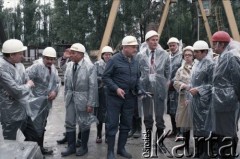 Wrzesień 1985, Warszawa, Polska.
Budowa I linii metra w Warszawie na odcinku Pole Mokotowskie - Politechnika.
Fot. Edward Grochowicz, zbiory Ośrodka KARTA