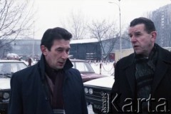 3.01.1986, Warszawa, Polska.
Wizyta wicepremiera ZSRR na terenie budowy metra w Warszawie. Z prawej strony stoi Jerzy Majewski - pełnomocnik rządu ds. budowy metra.
Fot. Edward Grochowicz, zbiory Ośrodka KARTA