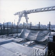 Maj 1986, Warszawa, Polska.
Budowa I linii metra metodą odkrywkową na Ursynowie.
Fot. Edward Grochowicz, zbiory Ośrodka KARTA