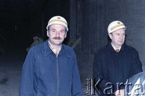 8.10.1986, Warszawa, Polska.
Wizyta przedstawicieli władz na terenie budowy I linii metra w Warszawie.
Fot. Edward Grochowicz, zbiory Ośrodka KARTA