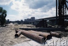 12.07.1987, Warszawa, Polska.
Budowa I linii metra wzdłuż al. Komisji Edukacji Narodowej.
Fot. Edward Grochowicz, zbiory Ośrodka KARTA