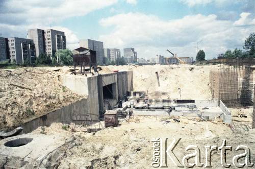 12.07.1987, Warszawa, Polska.
Budowa I linii metra wzdłuż al. Komisji Edukacji Narodowej.
Fot. Edward Grochowicz, zbiory Ośrodka KARTA