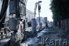 12.07.1987, Warszawa, Polska.
Budowa I linii metra wzdłuż al. Niepodległości.
Fot. Edward Grochowicz, zbiory Ośrodka KARTA