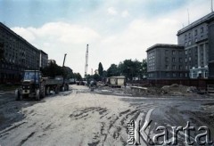 12.07.1987, Warszawa, Polska.
Budowa I linii metra - stacja Racławicka.
Fot. Edward Grochowicz, zbiory Ośrodka KARTA