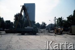 Sierpień 1988, Warszawa, Polska.
Budowa I linii metra, w okolicy stacji Politechnika.
Fot. Edward Grochowiecz, zbiory Ośrodka KARTA