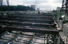 Sierpień 1988, Warszawa, Polska.
Budowa tunelu I linii metra wzdłuż al. Komisji Edukacji Narodowej.
Fot. Edward Grochowicz, zbiory Ośrodka KARTA