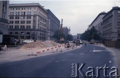Sierpień 1988, Warszawa, Polska.
Budowa I linii metra, w okolicy stacji Politechnika.
Fot. Edward Grochowiecz, zbiory Ośrodka KARTA
