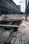 Sierpień 1988, Warszawa, Polska.
Budowa I linii metra, w okolicy stacji Politechnika.
Fot. Edward Grochowiecz, zbiory Ośrodka KARTA