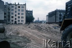 Sierpień 1988, Warszawa, Polska.
Budowa I linii metra, w okolicy stacji Politechnika.
Fot. Edward Grochowiecz, zbiory Ośrodka KARTA