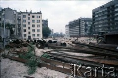 Sierpień 1988, Warszawa, Polska.
Budowa I linii metra, w okolicy stacji Politechnika.
Fot. Edward Grochowiecz, zbiory Ośrodka KARTA