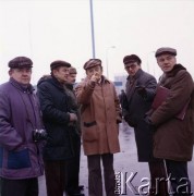 Lata 80., Warszawa, Polska.
Budowa I linii metra. Prawdopodobnie pracownicy Generalnej Dyrekcji Budowy Metra.
Fot. Edward Grochowicz, zbiory Ośrodka KARTA