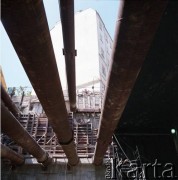 Lata 80., Warszawa, Polska.
Budowa I linii metra na odcinku Pole Mokotowskie - Politechnika.
Fot. Edward Grochowicz, zbiory Ośrodka KARTA