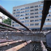 Lata 80., Warszawa, Polska.
Budowa I linii metra przy stacji metro Politechnika.
Fot. Edward Grochowicz, zbiory Ośrodka KARTA
