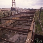 Sierpień 1988, Warszawa, Polska.
Budowa tunelu I linii metra metodą odkrywkową wzdłuż al. Komisji Edukacji Narodowej.
Fot. Edward Grochowicz, zbiory Ośrodka KARTA