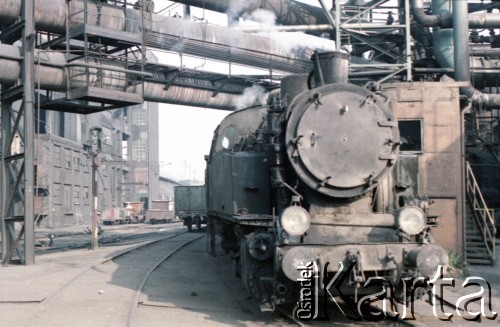 1985, Dąbrowa Górnicza, Polska.  
Parowóz na terenie zakładów metalurgicznych 