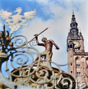 Lata 80., Gdańsk, Polska.
Fontanna Neptuna na Długim Targu.
Fot. Edward Grochowicz, zbiory Ośrodka KARTA
