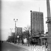 1965, Warszawa, Polska.
Ulica Marszałkowska, budowa Ściany Wschodniej.
Fot. Edward Grochowicz, zbiory Ośrodka KARTA