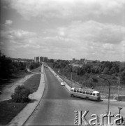 Lata 60., Warszawa, Polska.
Wybrzeże Szczecińskie, widok z mostu Poniatowskiego.
Fot. Edward Grochowicz, zbiory Ośrodka KARTA