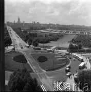 Lata 60., Warszawa, Polska.
Rondo Waszyngtona i Stadion X-lecia.
Fot. Edward Grochowicz, zbiory Ośrodka KARTA