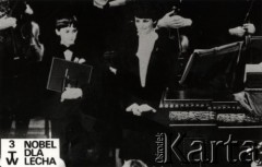 11.12.1983, Oslo, Norwegia.
Wręczenie Pokojowej Nagrody Nobla dla Lecha Wałęsy. Nagrodę odebrała Danuta Wałęsowa i syn. 
Fot. NN, zbiory Ośrodka KARTA