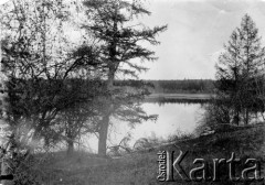 1904-1905, Prechładnoje, Cesarstwo Rosyjskie.
Widok jeziora.
Fot. NN, kolekcja Zygmunta Lewańskiego, udostępnił Julian Lewański

